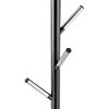 66-Inch Chrome-Plated Steel Coat Stand - Stylish 6-Hook Hall Tree for Hats, Coats, and Purses in Contemporary Spaces