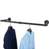 AddGrace Industrial Iron Pipe Clothing Garment Rack Wall