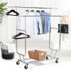 Topeakmart Commercial Grade Adjustable Double-Rail Clothing Hanging Rack