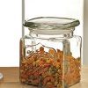 Set of 4 Glass Canister Jars with Air Tight Lids for Kitchen or Bathroom