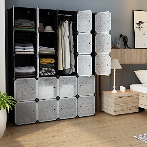 LANGRIA 20 Storage Cube Organizer Wardrobe Modular Closet Plastic Cabinet