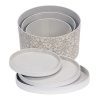 Household Essentials 3-Piece Hat Box Set with Faux Leather Lids