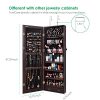 TomCare Jewelry Organizer Jewelry Cabinet Wall Door Mounted Jewelry