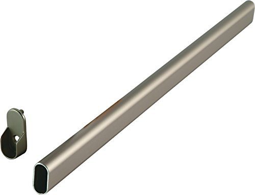 Oval Closet Rod with End Supports - 30in