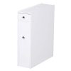 Bathroom Floor Organizer - Space-Saving White Storage Cabinet with Hidden Compartments