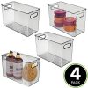 mDesign Slim Plastic Storage Container Bin Box with Carrying Handles