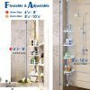Alice Constant Tension Shower Caddy Pole, Commecial Grade Rustproof Corner