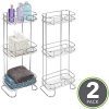 mDesign Rectangular Metal Bathroom Shelf Unit - Free Standing Vertical Storage