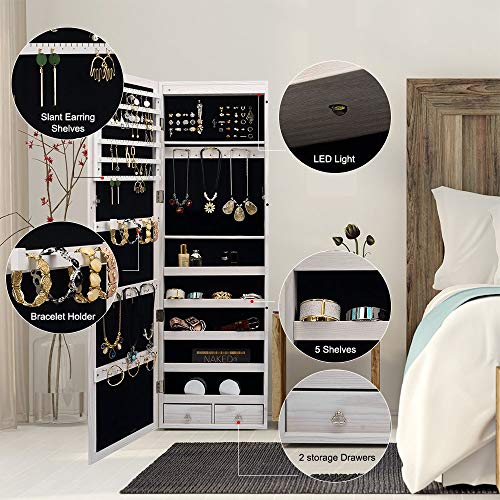 Titan Mall Jewelry Organizer 6 LEDs Jewelry Cabinet