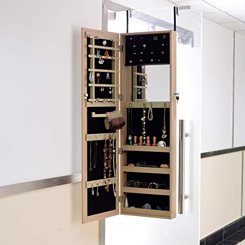 Organizedlife Wall/Door Mount Jewelry Armoire Organizer Oak