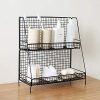 S.H. Black 2 Tier Wire Basket Bathroom Organizer Shelves Cosmetic Makeup