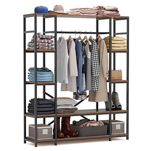 Tribesigns Free Standing Closet Organizer, Heavy Duty Clothes Closet Storage