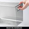 mDesign Slim Plastic Storage Container Bin Box with Carrying Handles