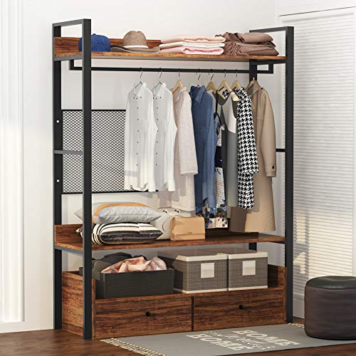 Tribesigns Free-Standing Closet Organizer,Heavy Duty Clothes Rack