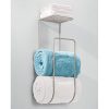 mDesign Modern Metal Wall Mount Towel Rack Holder and Organizer