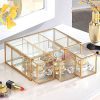 Declutter Your Vanity: Gold Makeup Organizer for Cosmetics & Jewelry