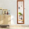 Organizedlife Oak Mirrored Jewelry Cabinet Case