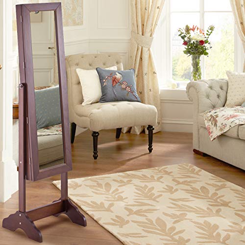 Giantex Jewelry Cabinet Armoire with Mirror Lockable