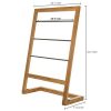 MyGift Natural Bamboo Wood Freestanding 3-Rung Towel Rack