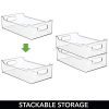 mDesign Stackable Plastic Bathroom Vanity Storage Bin with Handles