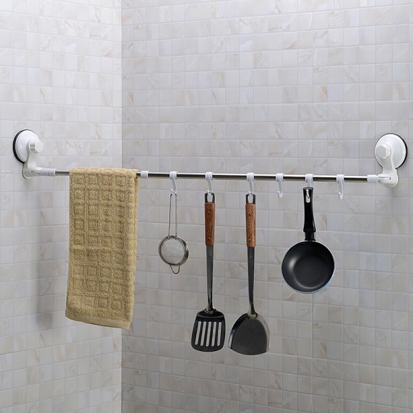 Long Adjustable Towel Bar With Suction Cup Tableware Cloth