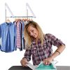 Home Retractable Closet Rod and Clothes Rack - Wall-Mounted Folding Clothes Hanger Drying Rack for Laundry Room Closet Storage Organization, Aluminum, Easy Installation
