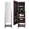 Seekavan Jewelry Cabinet 6 LED Standing Mirrored Armoire Lockable Organizer