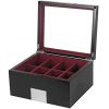DecoreBay Executive Luxury Black Wood Belt Box Valet Organizer