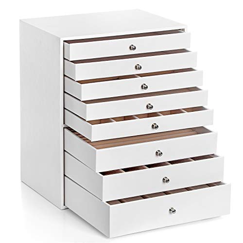 SONGMICS Jewelry Box, 8-Layer Large Jewelry Case