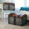 Household Essentials Vintage Wood Storage Trunk, Large