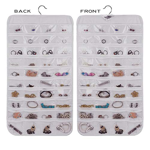 AARainbow 6 Packs Hanging Plastic Jewelry Organizer Bag