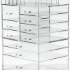 Cq acrylic Extra Large 8 Tier Clear Acrylic Cosmetic Makeup Storage