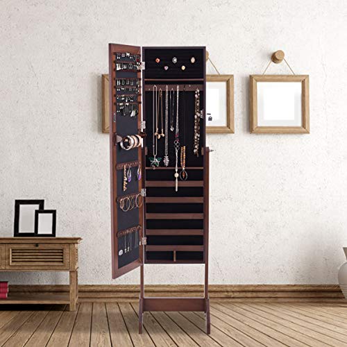 Giantex Jewelry Cabinet Armoire with Mirror Lockable