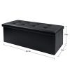 Folding Storage Ottoman Bench Cube 43.3 inch Faux Leather Storage