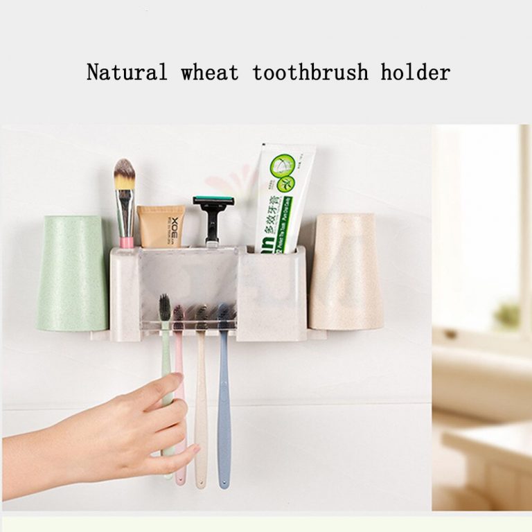 Bathroom product Dust-proof Wheat Straw Toothbrush Holder