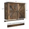 GLANT Rustic Wall Mounted Jewelry Organizer with Wooden Barndoor Decor