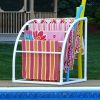 TowelMaid Curved 7 Bar Freestanding Outdoor Poolside Towel Rack
