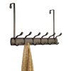 mDesign Decorative Over Door Long Easy Reach 12 Hook Metal Storage
