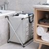 Shushi two compartment laundry Basket collapsible home storage