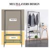 Fresh Household Freestanding Closet, Double Rod Heavy Duty Garment Rack