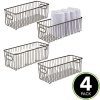 mDesign Deep Metal Bathroom Storage Organizer Basket Bin