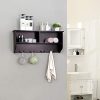 VASAGLE Wooden Entryway Hanging Shelf and 4 Dual Coat Hooks