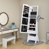 LED Mirrored Jewelry Cabinet Organizer, Full Length Standing Jewelry Storage