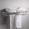 KES Large Towel Rack, Towel Shelf with Two Bar