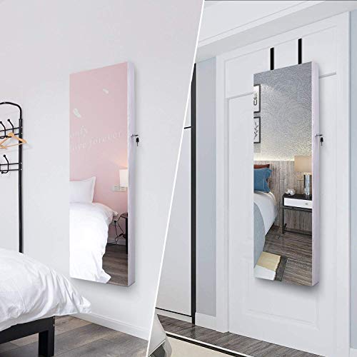 AOOU Jewelry Organizer Jewelry Cabinet, Full Screen Display View Larger Mirror