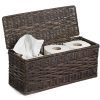 This basket is completely designed to descreetly conceal tissues and bathroom paper within the rest room due to its hinged lid and slender form. It additionally makes a terrific present field crammed with lotions and bathtub salts and even cookies and tea. Completed in Antiuqe Walnut Brown OUTSIDE DIMENSIONS: 16"L x 6.5"W x 7"H. INSIDE DIMENSIONS: 15.5"L x 6"W x 6"H