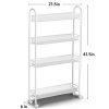 Rackaphile 4-Tier Slim Slide Out Storage Tower Rack Mesh Rolling Organization