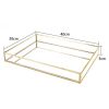 Elegant Hersoo Gold Glass Vanity Tray - Vintage Organizer for Skincare, Dresser, and Bathroom Décor | 16" x 12"