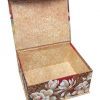 International Floral Nesting Boxes Set of 5 Decorative Storage Gift Box Organizer Bins with Lid for Keepsake Toys Photos Memories Closet Bathroom Office Bedroom Decoration (Red)