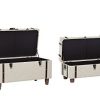 Sofamania 2-Piece Classic Tufted Linen Fabric Storage Chests